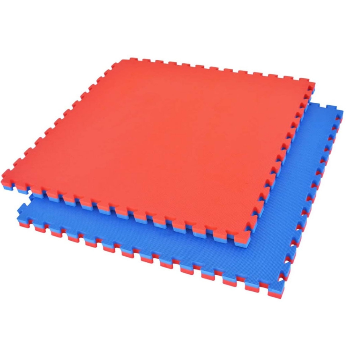 Tatami strunjača 100 x 100 cm - 2 cm debljina - plavo-crvena